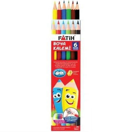 6 Renk Tam Boy Kuru Boya Kalemi (33106)