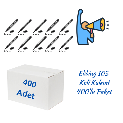 Permanent Markör E-103 Siyah 400 Adet