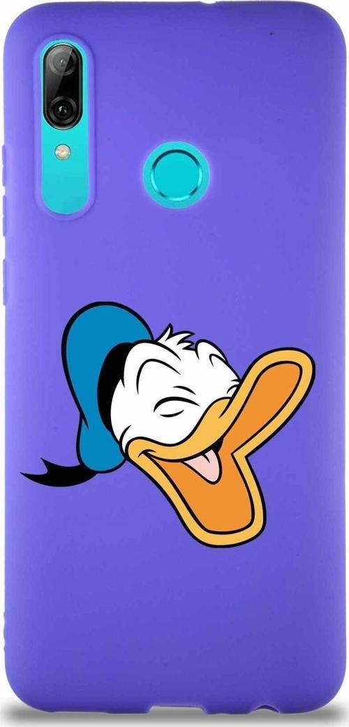 Huawei P Smart 2019 Soft Premier Kapak Donald Duck-E Tasarımlı Silikon Kılıf - Mor
