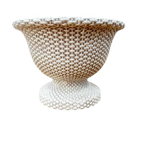 Ev dekorasyon Hasır Desen Ayaklı Aranjmanlık Beton Saksı Çiçeklik Saksılık