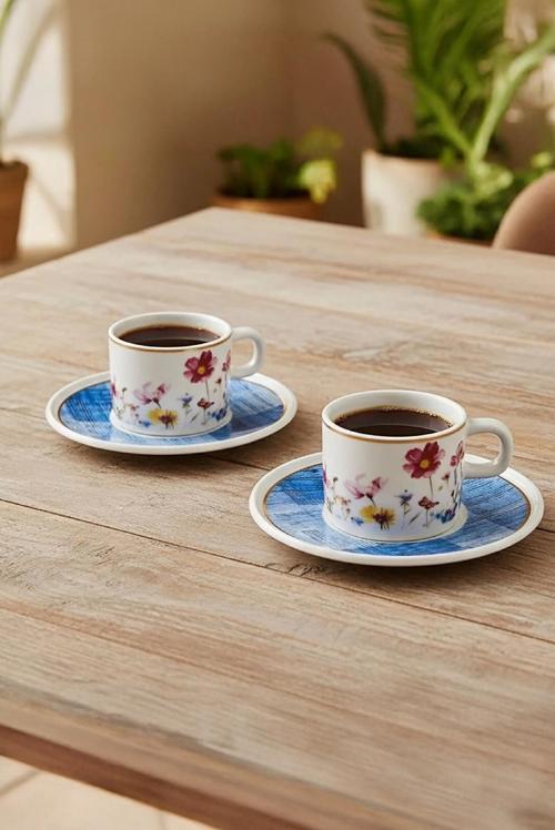 Mental 4 Parça Çay Fincan Takımı 6709 Mavi