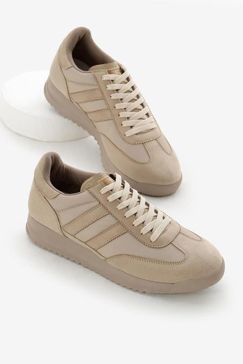 Unisex Toprak Termo Taban Çift Şeritli Bağcıklı Spor Ayakkabı