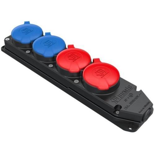 3X25A (3P+E)380V 2Ad. 1X16A 220V 2Ad. Kauçuk 4'lü Grup Priz