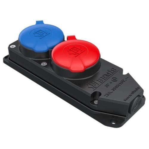 3X25A (3P+E) 380V 2'lİ Grup Priz (1Ad. 3X25A 1Ad. 1X16A) IP55