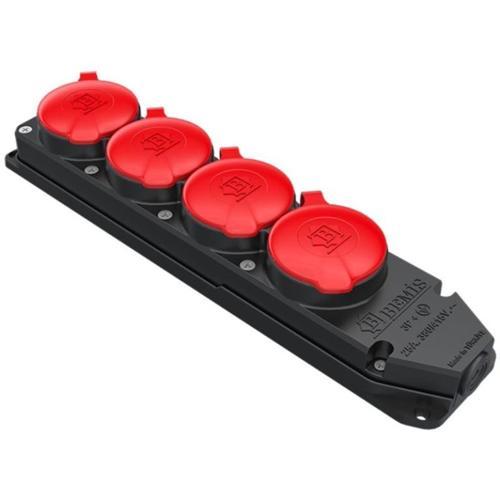 3X25A (3P+E)380V Kauçuk 4'lü Grup Priz