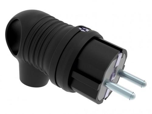 1X16A 220V Kauçuk Kulplu Eğik Fiş