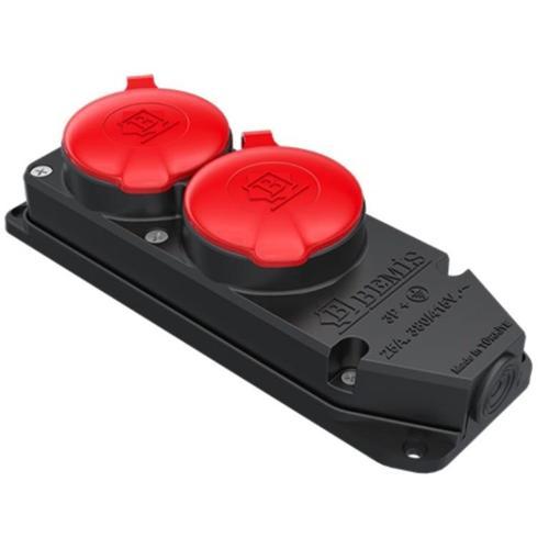 3X25A (3P+E)380V Kauçuk 2'lİ Grup Priz