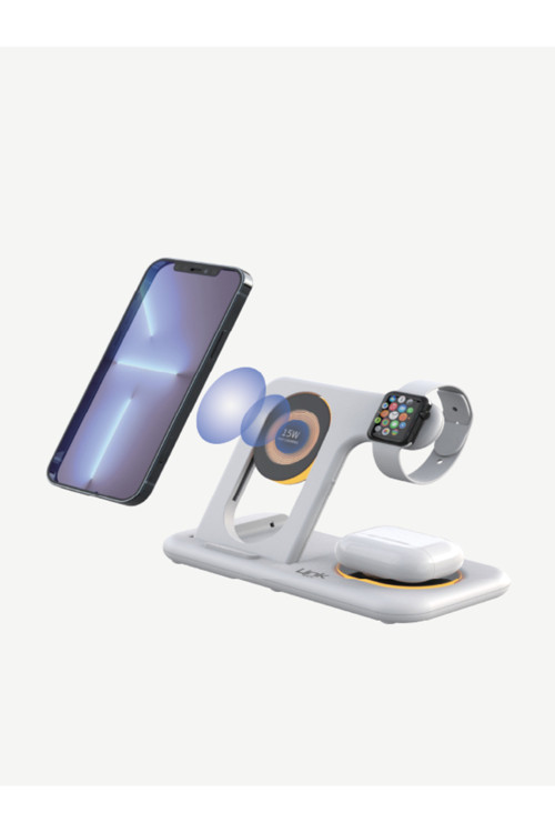 W795 Premium 3’Ü 1 Arada Masaüstü Wireless Şarjlı Telefon Tutacağı