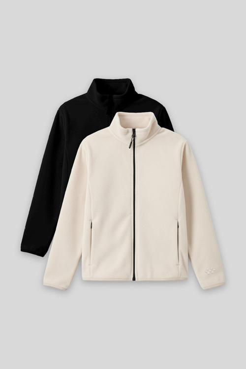 Standart Fit 2li Paket Siyah-Bej Kız Çocuk Polar Sweatshirt - 75154