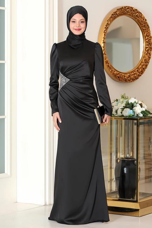 Bel Taş Baskı Şık Saten Efsun Abiye