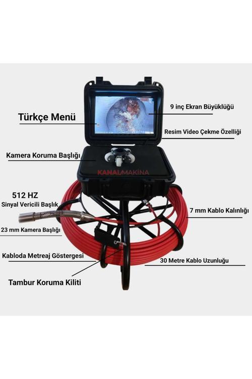 Kanal Gözlem Kamerası 30 Metre Kablo Sinyal Vericili
