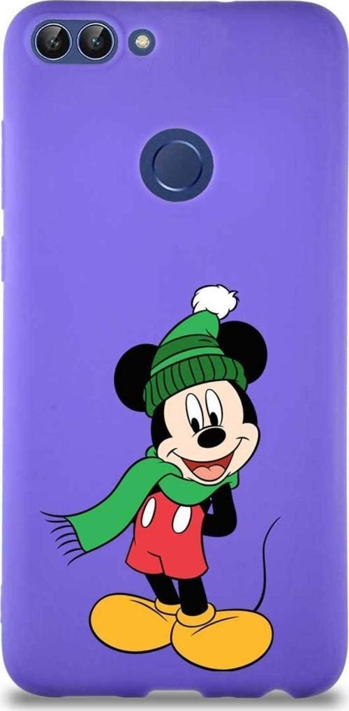 Huawei P Smart Soft Premier Kapak Mickey Mouse-G Tasarımlı Silikon Kılıf - Mor