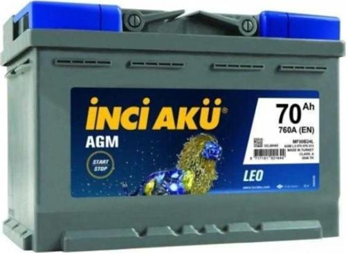 İnci Agm Leo 12 V 70 Ah 760Cca Start-Stop Akü - Eski Akü İadeli