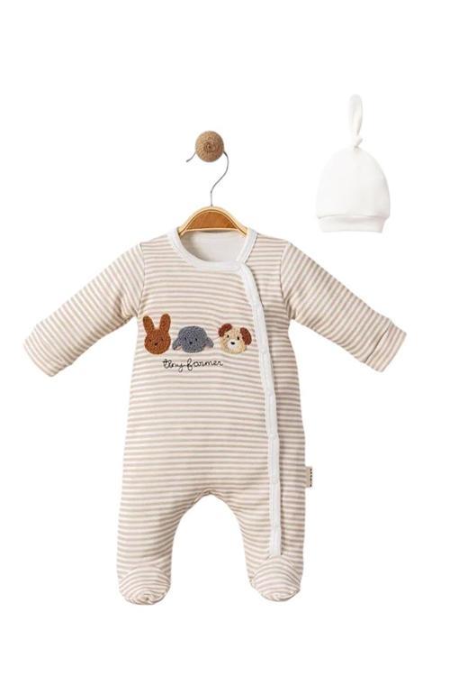 Kahve 3 Ay,6 Ay,9 Ay, Erkek Kız Bebek Tulum