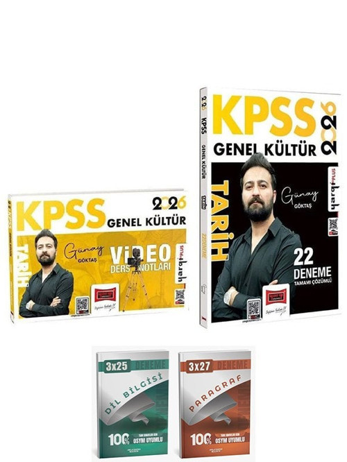 Yargı + Anla Kazan 2026 KPSS Tarih Video Ders Notları + Soru Bankası 2 li Set - Günay Göktaş Yargı Yayınları