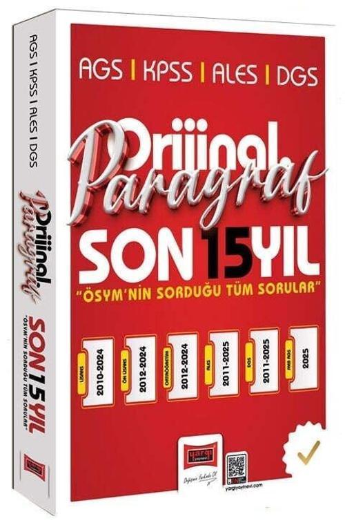 Yargı 2026 KPSS MEB-AGS ALES DGS Paragraf Orijinal Çıkmış Sorular Son 15 Yıl Çözümlü Yargı Yayınları