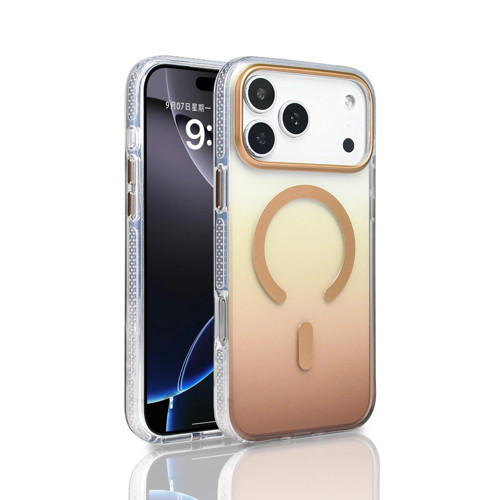 Apple İphone 17 Pro Max Kılıf M-Safe Şarj Özellikli Transparan Renk Geçişli Zore Toros Kapak