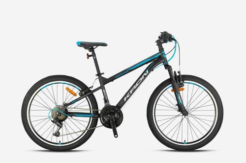 VORTEX 4.0 24 Jant 21 Vites V-Fren Çelik Çocuk Bisikleti Siyah Mavi Vitesli Bisiklet