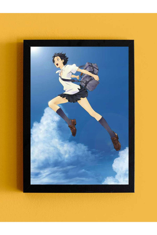 Zamanda Sıçrayan Kız - ??????? Film Tablo Siyah Çerçeveli Film Poster Afiş Tablo