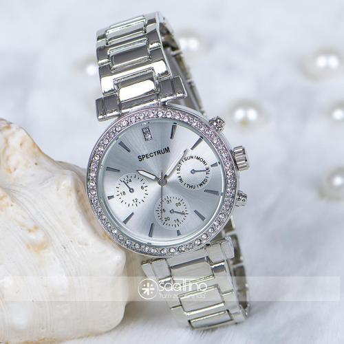Marka Kadın Kol Saati Taşlı Kasa Silver Çelik Kordon ST-303821