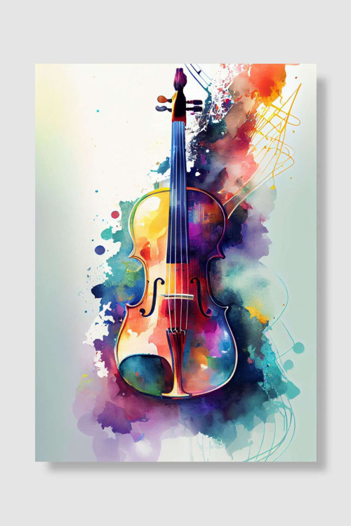 Violin Instrument Müzik Poster Çerçevesiz Yüksek Kalite Müzik Afiş Duvar Poster