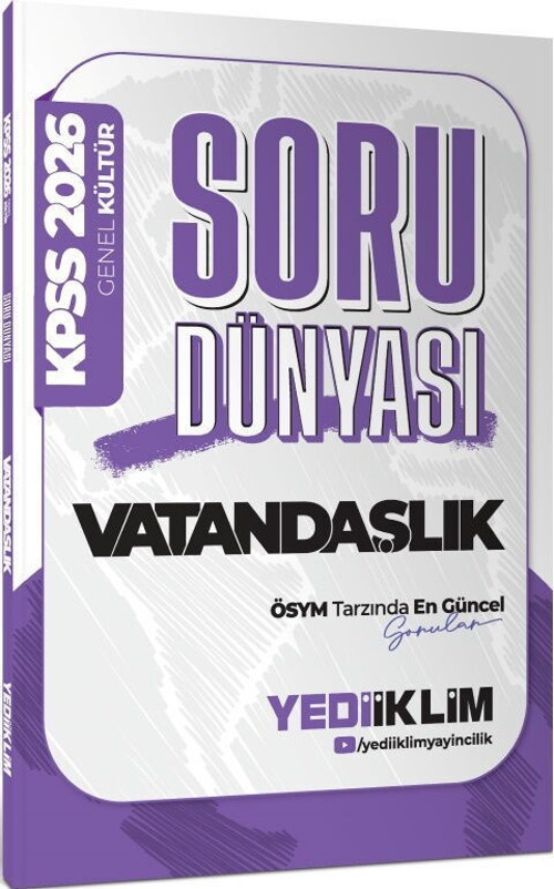 2026 KPSS Genel Kültür Vatandaşlık Soru Dünyası Yediiklim Yayınları