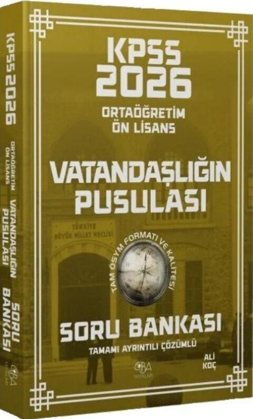 2026 KPSS Lise Ortaöğretim Ön Lisans Vatandaşlık Vatandaşlığın Pusulası Soru Bankası CBA Yayınları