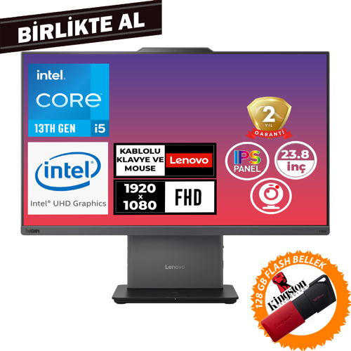 ThinkCentre Neo 50A G5 i5-13420H 16GB 512GB SSD 23.8" Fdos + 128 GB Flash Disk 12SC002WTR 026