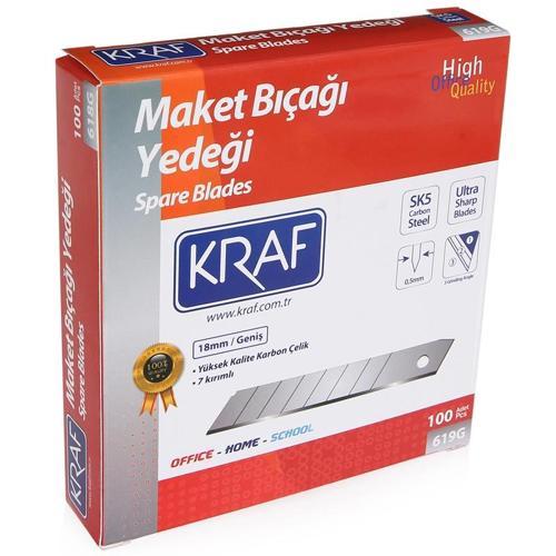 Maket Bıçağı Yedeği Geniş Ultra Karbon Çelik SK5 100'lü Paket