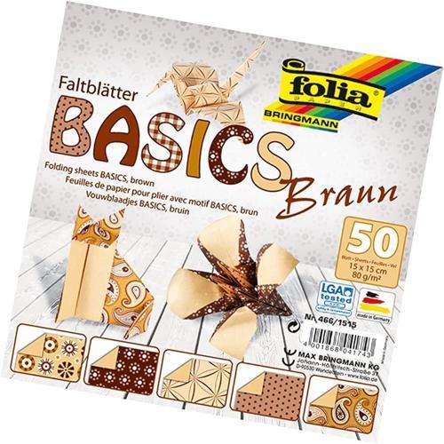 Origami Kağıdı 15x15 cm. 5 Desen 50 Yaprak Basic Kahve