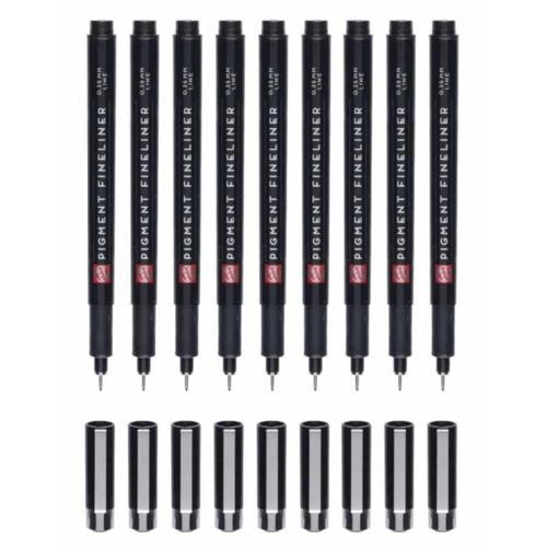 Pigment Fineliner Teknik Çizim Kalemi Seti 9'lu