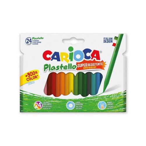 Plastello Jumbo Üçgen Elleri Kirletmeyen Yıkanabilir Mum Boya 24 Renk
