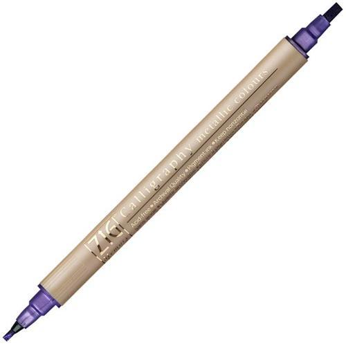 Çift Uçlu Yaldızlı Kaligrafi Kalemi 2 mm. + 3.5 mm. 124 Metallic Violet