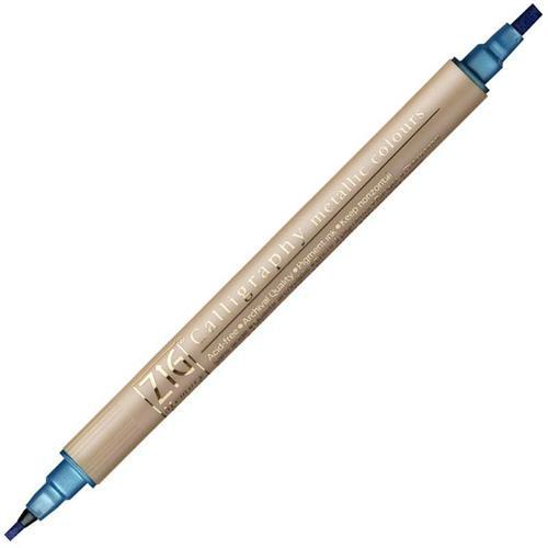 Çift Uçlu Yaldızlı Kaligrafi Kalemi 2 mm. + 3.5 mm. 125 Metallic Blue