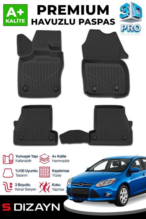 Ford Focus 3 3D Pro Havuzlu Paspas 2011-2014 A+ Kalite