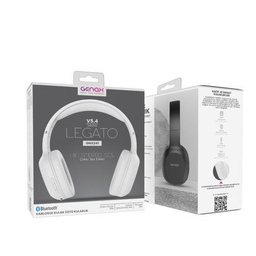 Genax GNX241 LEGATO Kablosuz Bluetooth Kulak Üstü Kulaklık BT 5.4 Hi Fi Stereo Ses