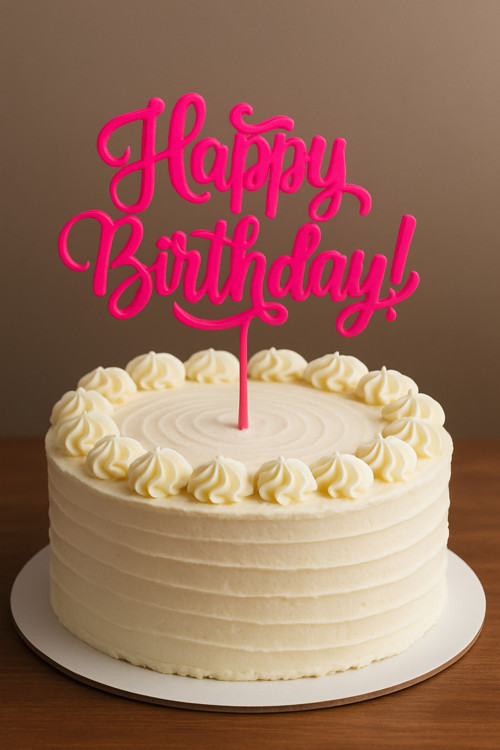 Happy Birthday Pasta Süsü Pembe - Iyi Ki Doğdun