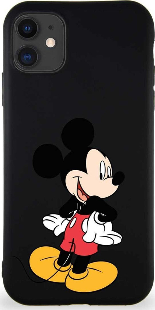 Iphone 11 Uyumlu Soft Premier Kapak Mickey Mouse Tasarımlı Silikon Kılıf Siyah