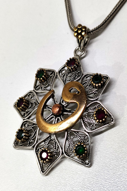 925 Ayar Telkari El Yapımı Vav Harfi Kolyeler Ucu