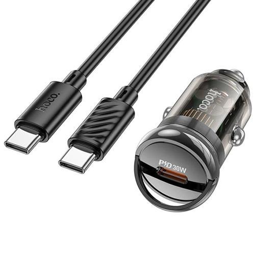 HOCO Z53 Sight Single PD30W Type-C Girişli Araç Çakmaklık Hızlı Şarj Aleti + Type-C to Type-C Kablo-