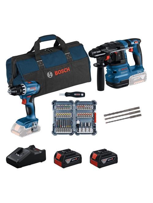Gsr 18V-45 Akülü Vidalama + Gbh 18V-22 Kırıcı Delici 2 x 4 Ah Akülü Kombo Set 0615V0003D