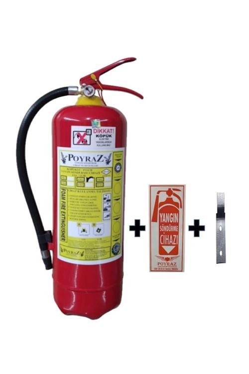 6 Kg Yangın Söndürme Tüpü Köpüklü 1 Adet Askı Aparatı Levha Hediyeli 2025 Dolum 2029 Tekrar Dolum