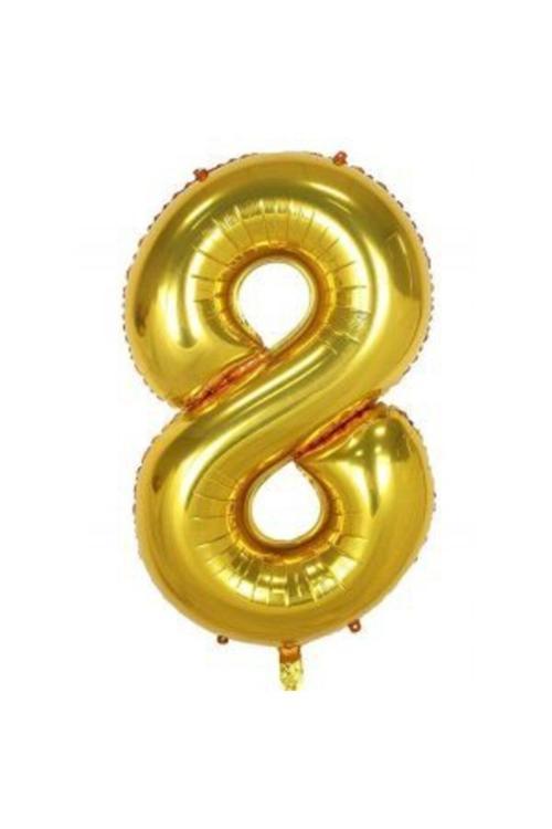 Folyo Balon 8 Rakam Altın Renk 100 Cm