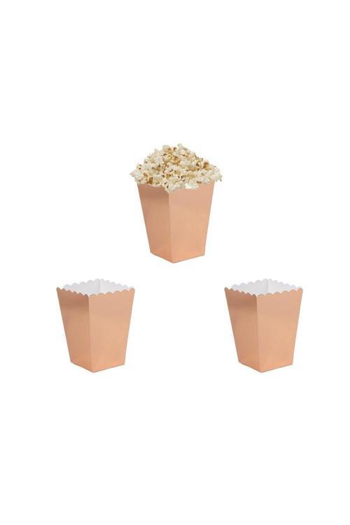 Metalik Rose Gold Popcorn Mısır Kutusu 8 Adet