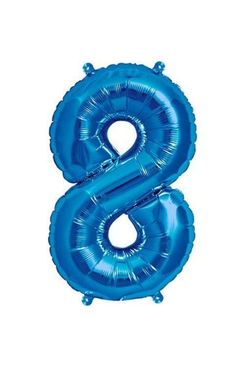 Mavi 8 Rakam Folyo Balon 40 cm 1 Adet