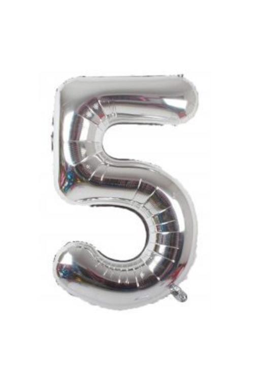 Folyo Balon 5 Rakam Gümüş Renk 100 Cm