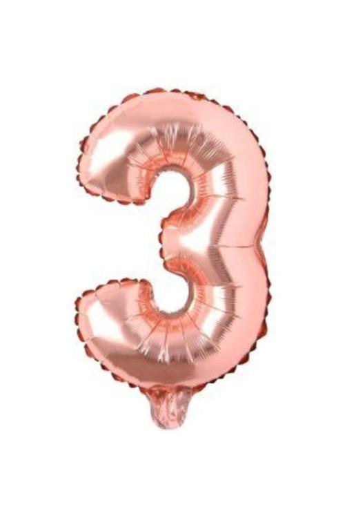 Rose Gold 3 Rakam Folyo Balon 100 Cm