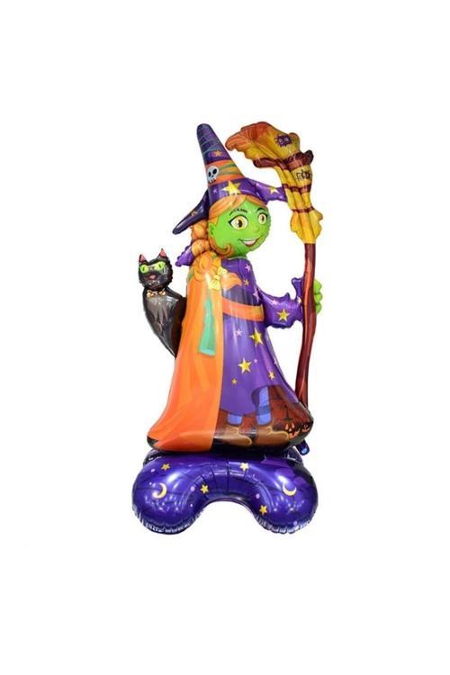 Halloween Ayaklı Cadı Şekilli Folyo Balon