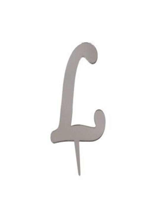 L Harf Aynalı Gümüş Pleksi 7 cm
