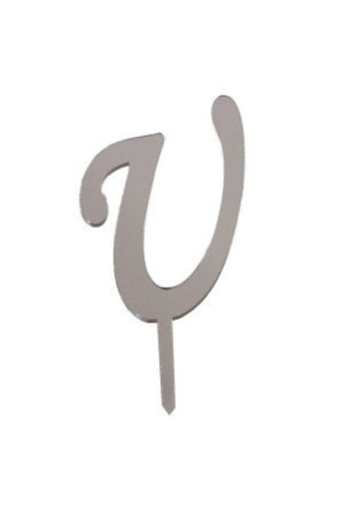 U Harf Aynalı Gümüş Pleksi 7 cm